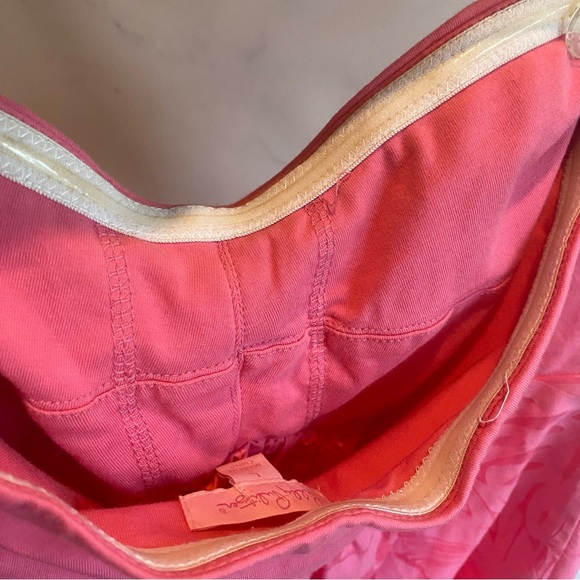 Lilly Pulitzer Regan Dress Burnout shorty Pink Love Me Or Leaf Me Large - Picture 9 of 9